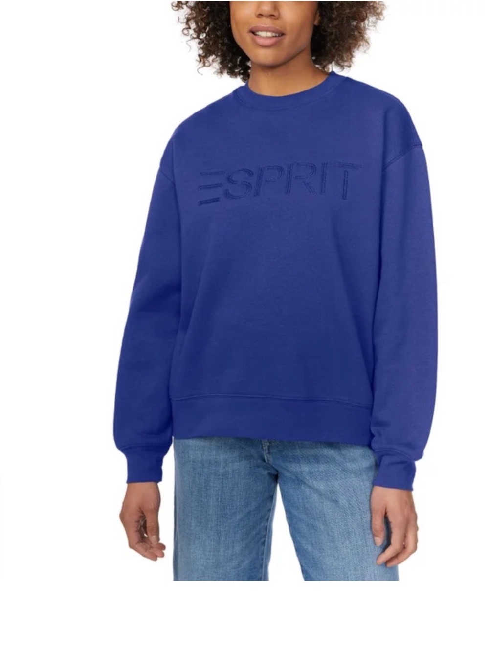 Esprit Costco Crewneck Sweatshirt Blue Retro Logo NWT